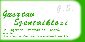 gusztav szentmiklosi business card